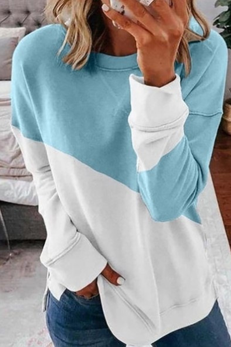 Tops casuales de patchwork con cuello redondo (7 colores)