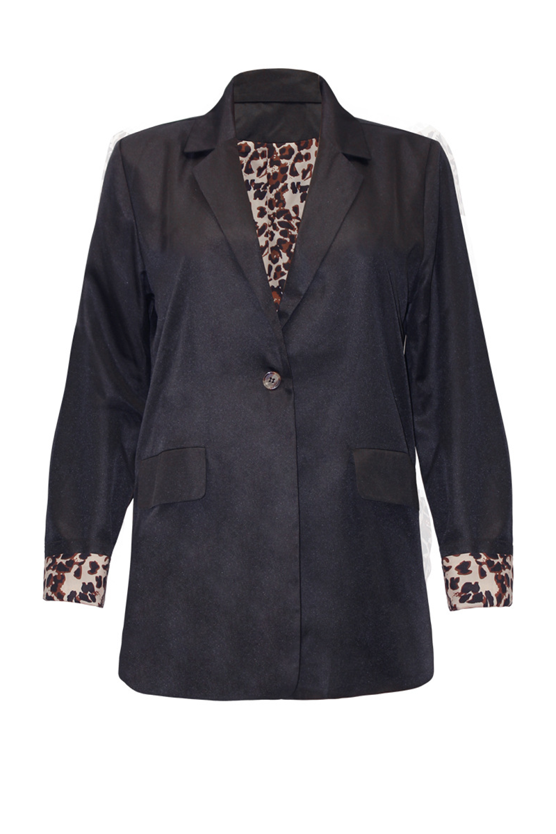 Prendas de abrigo informales con cuello vuelto y estampado de leopardo (6 colores)