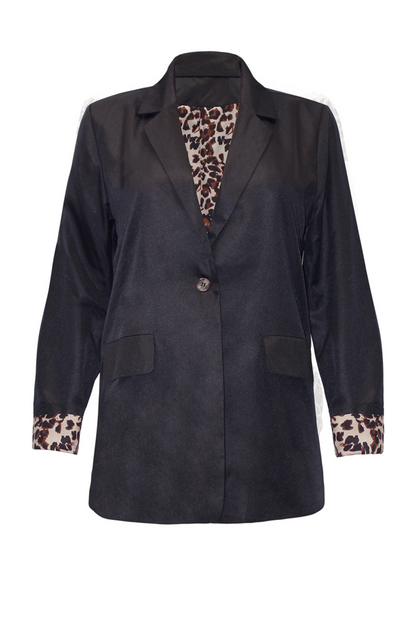 Prendas de abrigo informales con cuello vuelto y estampado de leopardo (6 colores)