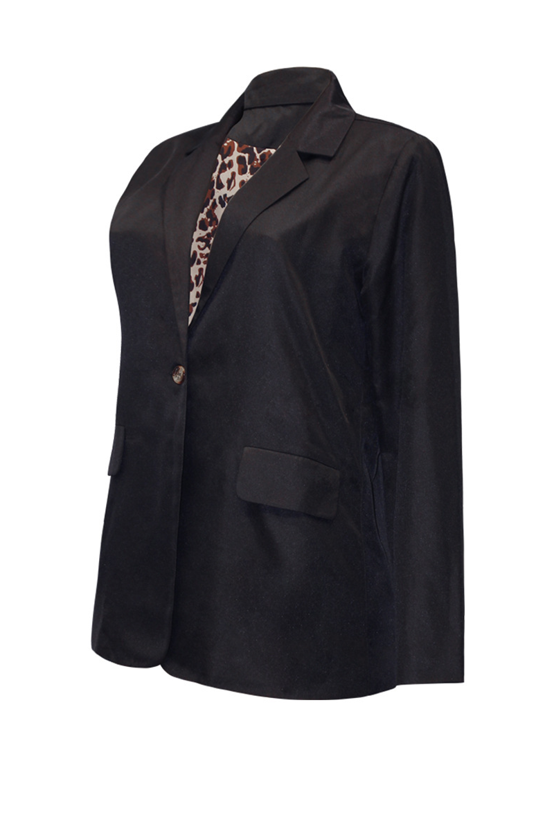 Prendas de abrigo informales con cuello vuelto y estampado de leopardo (6 colores)