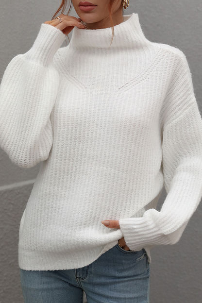 Suéteres casuales de cuello alto con parches lisos (6 colores)