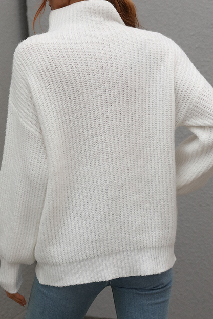 Suéteres casuales de cuello alto con parches lisos (6 colores)