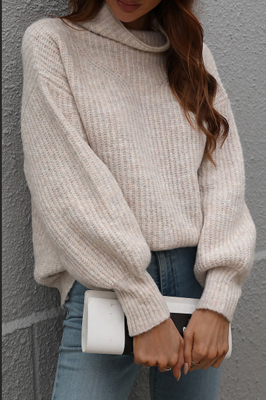 Suéteres casuales de cuello alto con parches lisos (6 colores)