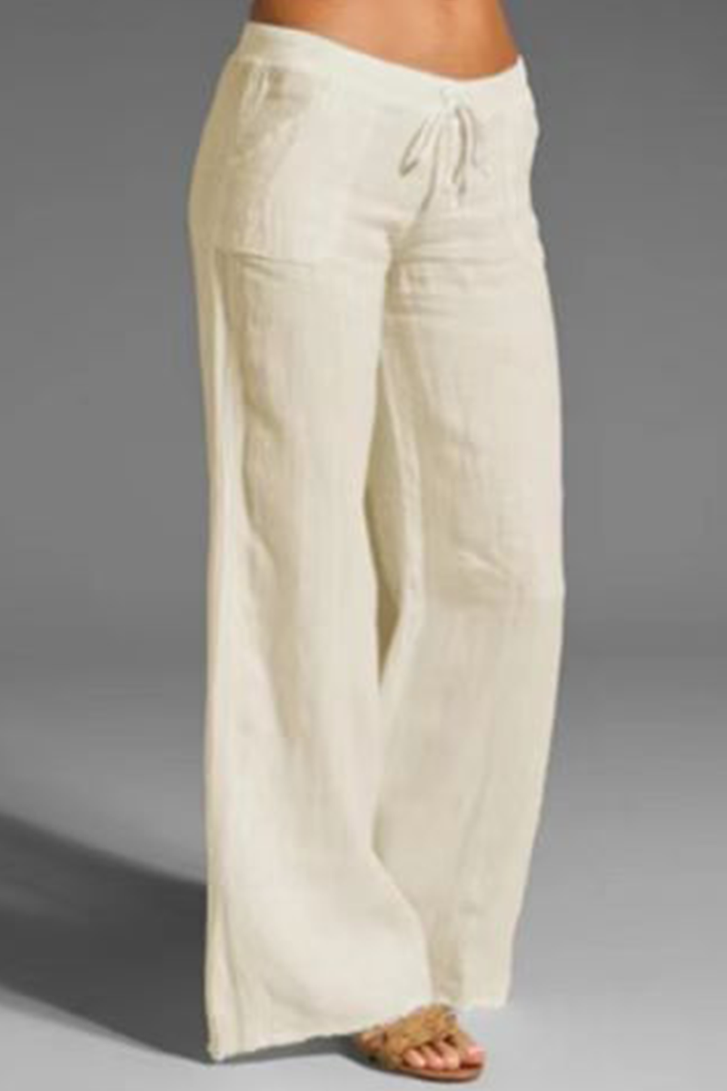 Pantalones casuales de retazos sólidos, sueltos, de cintura media, con pierna ancha, de color liso (8 colores)