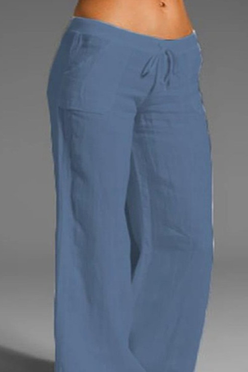 Pantalones casuales de retazos sólidos, sueltos, de cintura media, con pierna ancha, de color liso (8 colores)