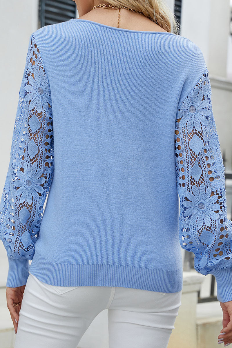 Suéteres casuales de cuello en V ahuecados y sólidos (5 colores)
