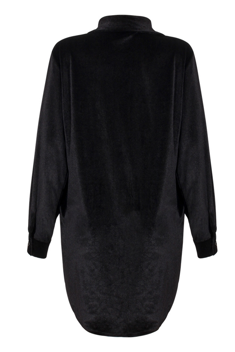Blusas casuales de cuello vuelto con parches lisos (3 colores)