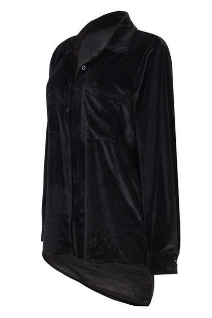 Blusas casuales de cuello vuelto con parches lisos (3 colores)