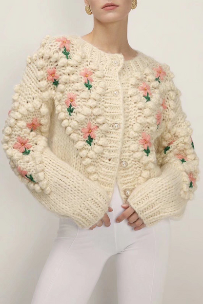 Suéteres casuales con cuello tipo cárdigan ahuecado y patchwork