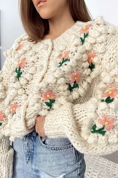 Suéteres casuales con cuello tipo cárdigan ahuecado y patchwork