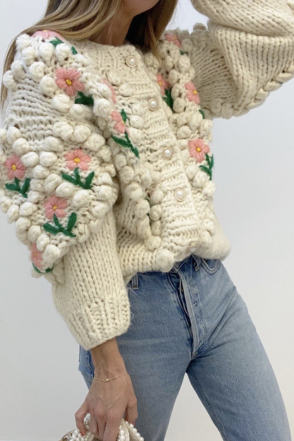 Suéteres casuales con cuello tipo cárdigan ahuecado y patchwork