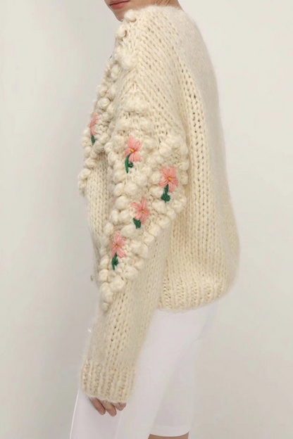 Suéteres casuales con cuello tipo cárdigan ahuecado y patchwork