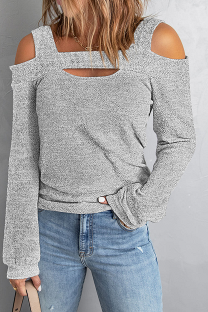 Tops casuales de cuello cuadrado con parches sólidos (7 colores)