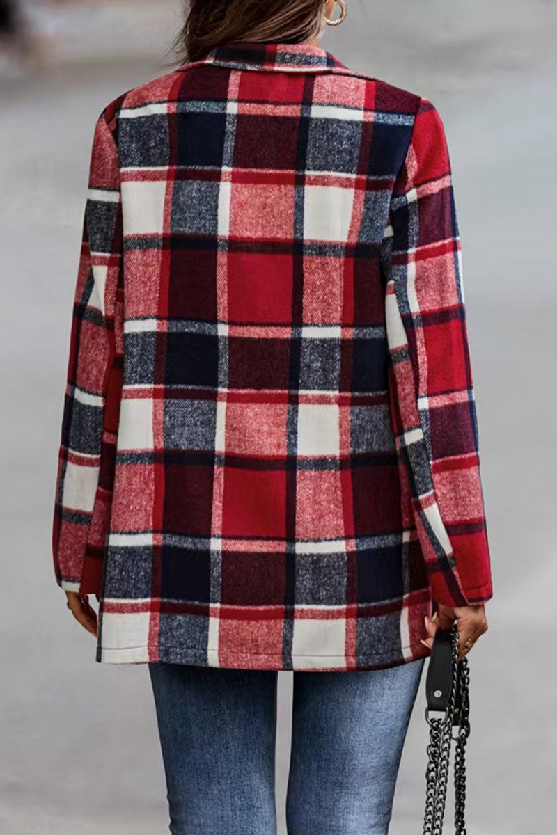 Prendas de abrigo con cuello vuelto, de patchwork y cuadros a la moda (6 colores)