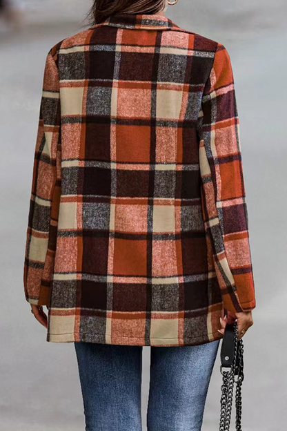Prendas de abrigo con cuello vuelto, de patchwork y cuadros a la moda (6 colores)