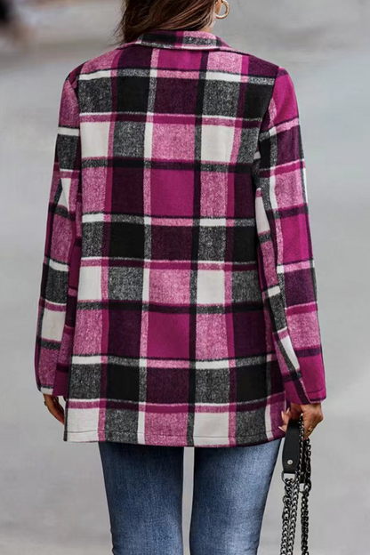 Prendas de abrigo con cuello vuelto, de patchwork y cuadros a la moda (6 colores)