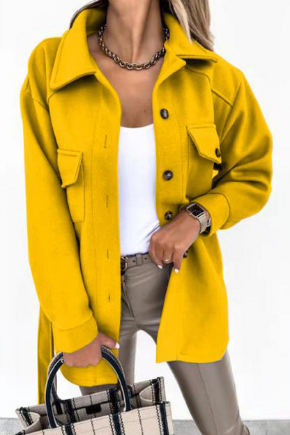 Casual Solid Patchwork Turndown Collar Outerwear(9 Colors)