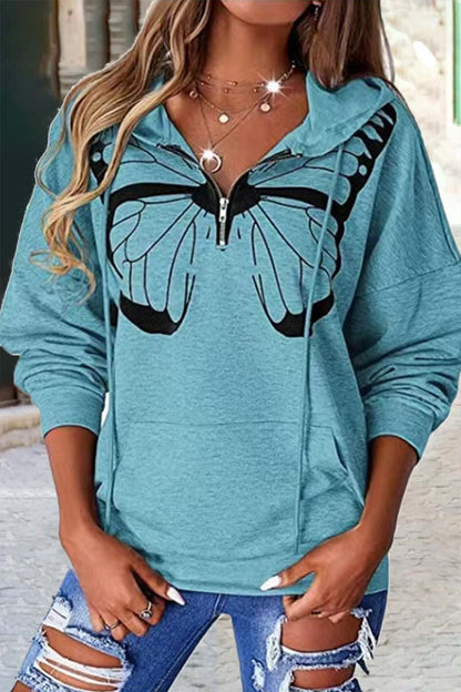 Tops con capucha y cuello de patchwork con estampado informal de moda (6 colores)