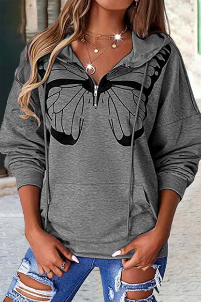 Tops con capucha y cuello de patchwork con estampado informal de moda (6 colores)