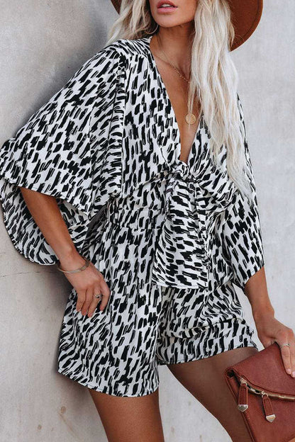 Mono holgado con cuello en V y estampado de rayas elegante a la moda (6 colores)