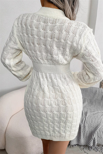 Vestidos casuales de moda con cuello redondo, manga larga y parches sólidos