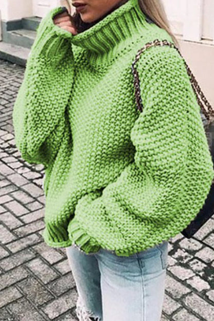 Suéteres casuales de cuello alto con parches lisos de moda (14 colores)