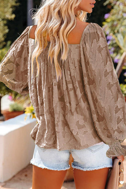 Blusas elegantes de cuello cuadrado con estampado de patchwork a la moda (3 colores)