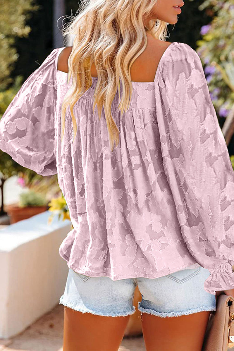 Blusas elegantes de cuello cuadrado con estampado de patchwork a la moda (3 colores)