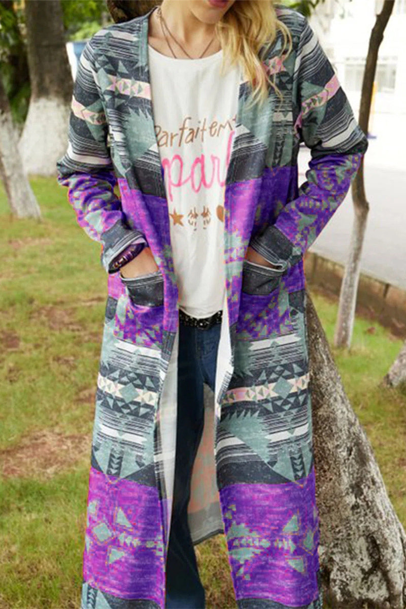 Prendas de abrigo con estampado asimétrico de patchwork geométrico de moda (6 colores)