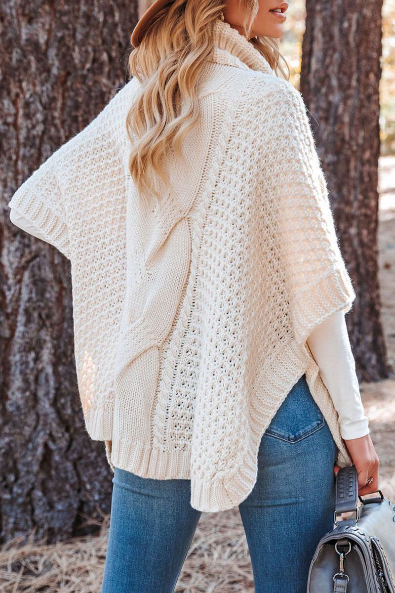 Suéteres de cuello alto con parches lisos de moda (3 colores)