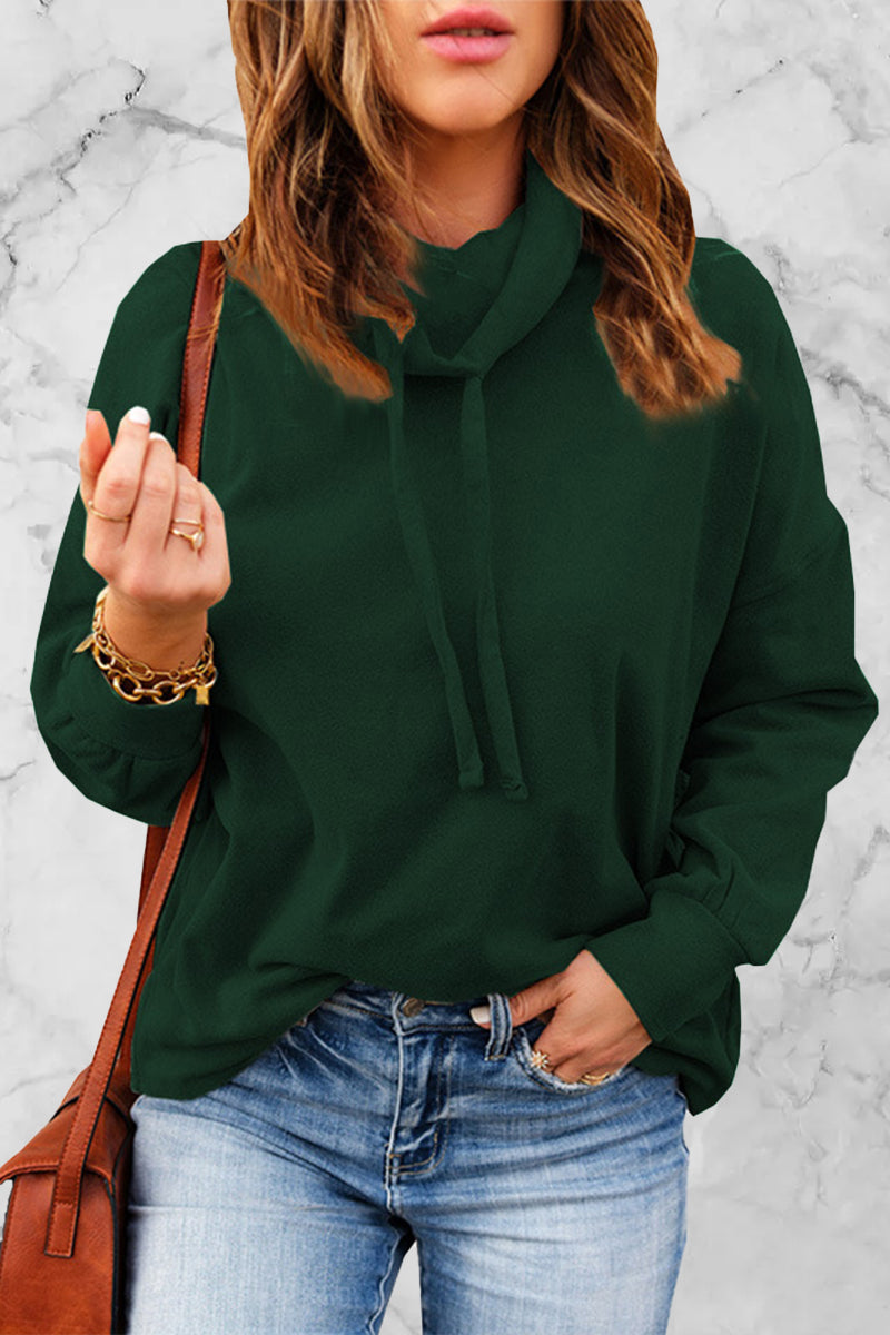 Sudadera con cuello de bufanda antigua de color sólido (5 colores)