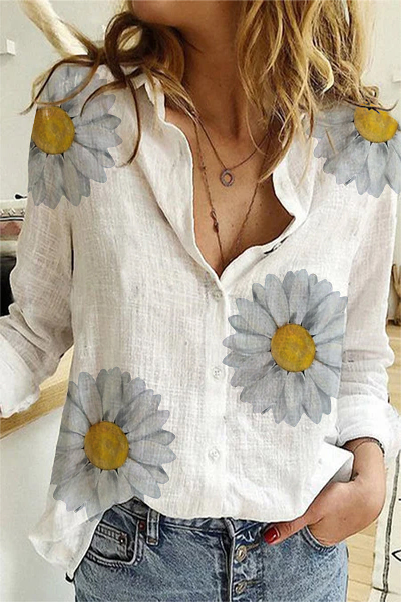 Tops casuales de moda con cuello vuelto y estampado de patchwork de lunares