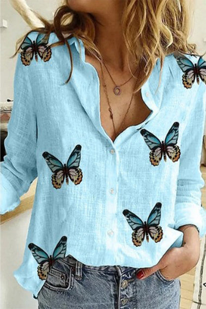 Tops casuales de moda con cuello vuelto y estampado de patchwork de lunares