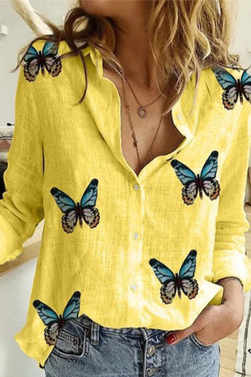 Tops casuales de moda con cuello vuelto y estampado de patchwork de lunares
