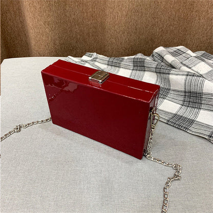 Bolsos de moda informales con estampado de patchwork y cadenas