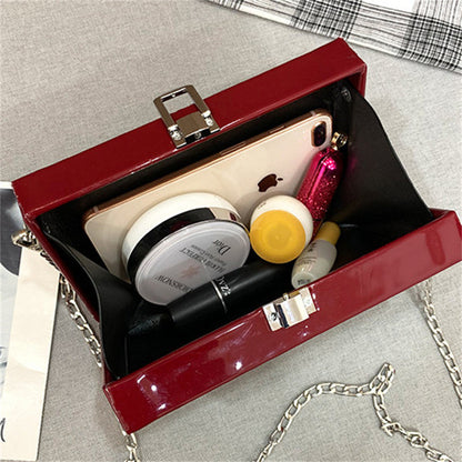 Bolsos de moda informales con estampado de patchwork y cadenas