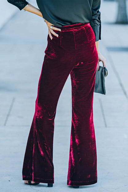 Street Elegant Boot Cut Mid Waist Speaker Bottoms(3 Colors)