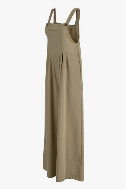 Mono informal holgado con cuello cuadrado y bolsillos (13 colores)