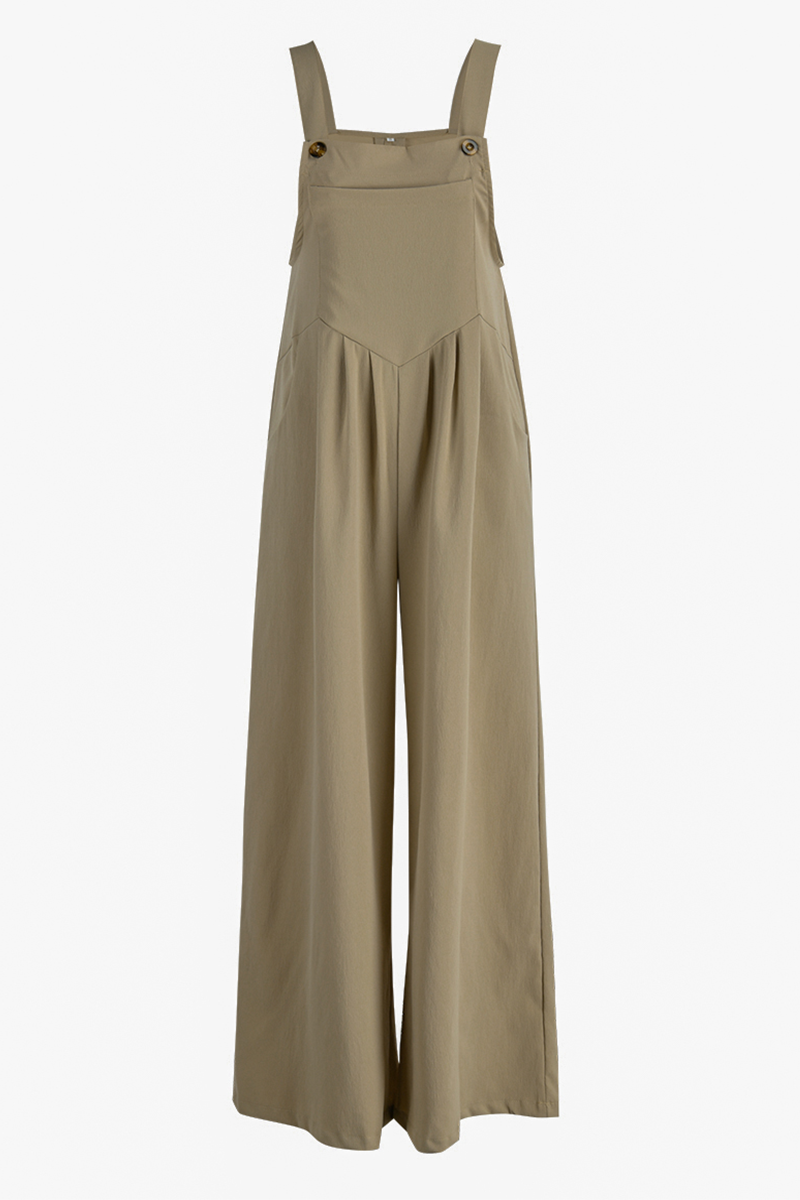 Mono informal holgado con cuello cuadrado y bolsillos (13 colores)