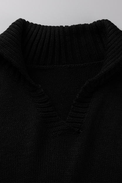 Vestidos rectos casuales con cuello vuelto y parches lisos (4 colores)