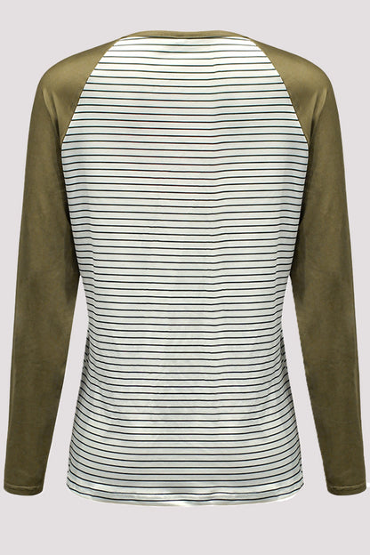 Tops casuales de cuello redondo con patchwork