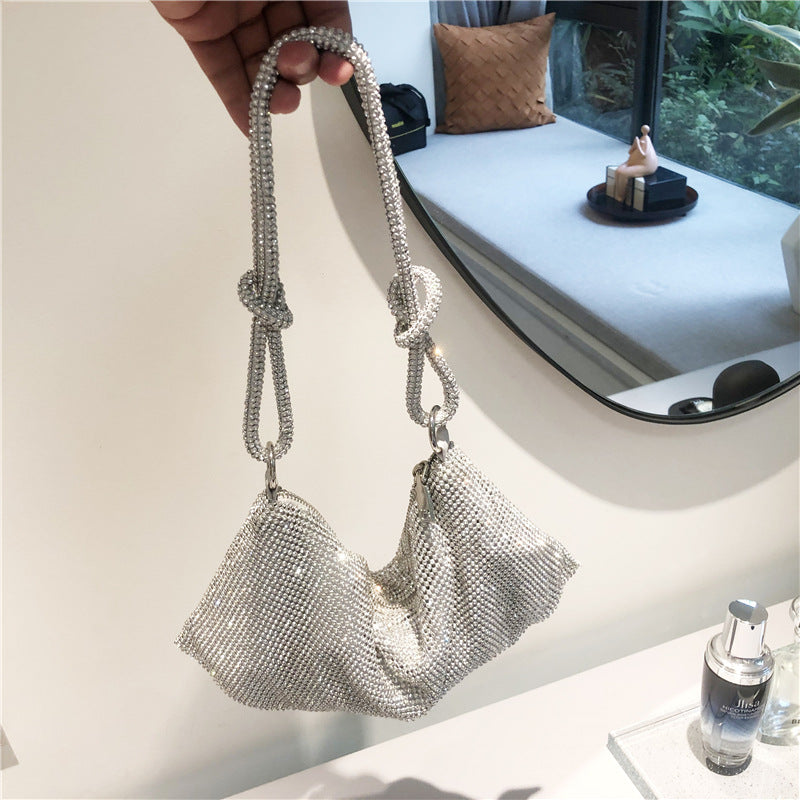 Bolsos de patchwork con diamantes de imitación para fiestas diarias