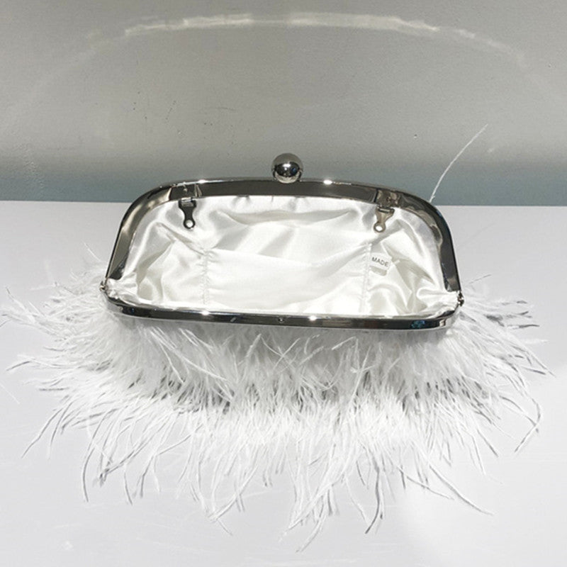 Daily Party Patchwork Feathers Pearl Bags(3 Colors)