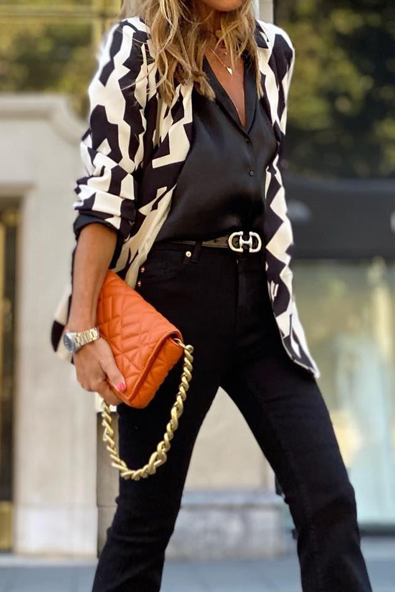 Ropa de calle con cuello vuelto y estampado Work Street