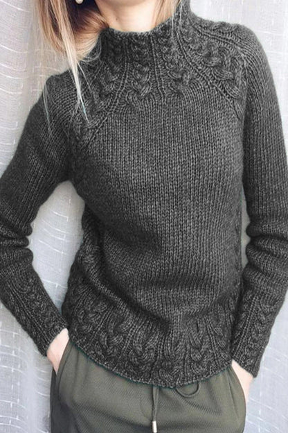 Suéteres casuales de cuello alto de color liso (6 colores)