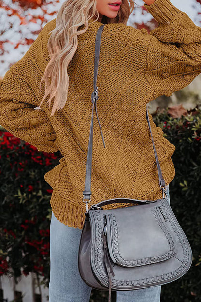 Suéteres casuales de cuello redondo en color liso (7 colores)