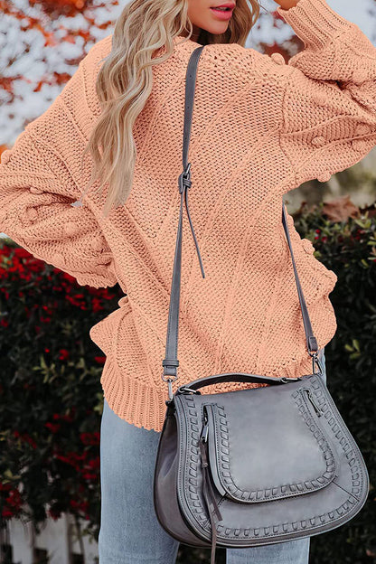 Suéteres casuales de cuello redondo en color liso (7 colores)