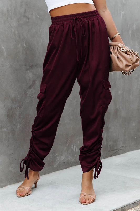 Pantalones casuales holgados de harén de color liso (3 colores)
