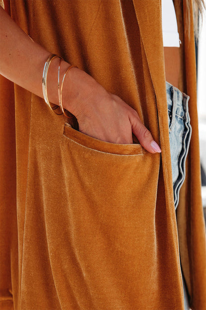 Prendas de abrigo de cuello convencional de color sólido de moda