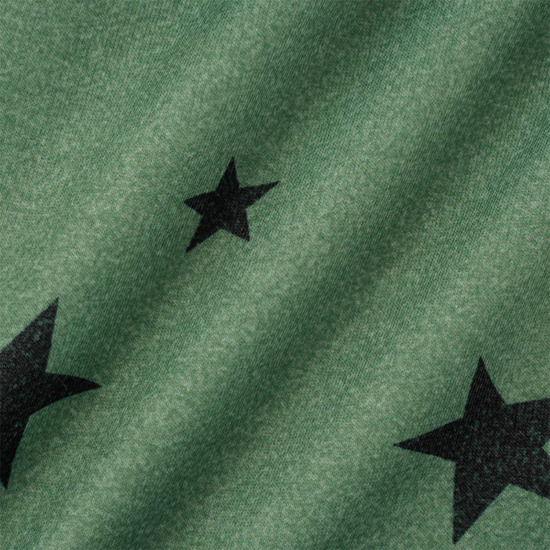 Sudadera con capucha informal con cuello y cremallera y estampado de estrellas (8 colores)